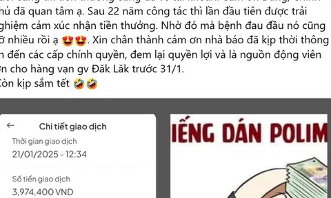 Giáo viên vui mừng khi nhận được tiền thưởng theo Nghị định 73