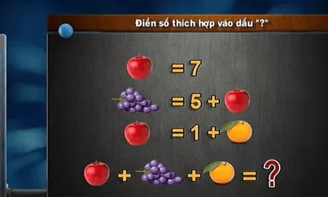 Bài toán Olympia chỉ cần phép tính "7 + 12 + 6 = 25" nhưng nhiều người không giải được, nhìn kỹ hóa ra có quy tắc