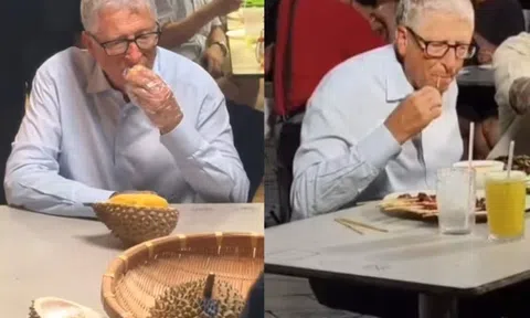 Bắt gặp Bill Gates ngồi ăn sầu riêng