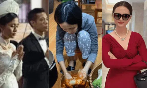 Tiểu thư Hà thành 10 năm lấy chồng cầu thủ: Về quê đảm đang bếp núc, lên phố "dát" đồ hiệu sang chảnh đầy người
