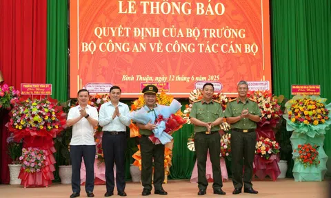 Công bố nhân sự mới tại Công an tỉnh Bình Thuận