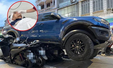 Vụ xe bán tải tông loạt xe máy trên phố Khâm Thiên: Tiết lộ tình trạng nguy kịch của 1 nạn nhân