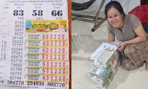 Một đại lý vừa đổi thưởng 7 tờ vé trúng độc đắc: Khách hơn 60 tuổi đi ô tô đến chở tiền về nhà