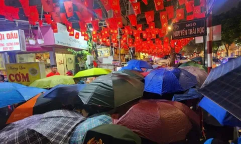 Hà Nội mưa xối xả, biển người vẫn không rời vị trí chờ xem tổng duyệt A80