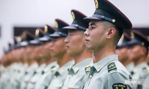 Hình ảnh khối quân nhân Trung Quốc đến Việt Nam tham gia diễu binh dịp Đại lễ 2/9