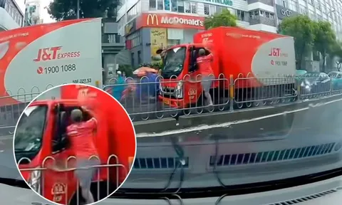Công an TP.HCM truy xét người đàn ông đập kính, tấn công tài xế xe tải
