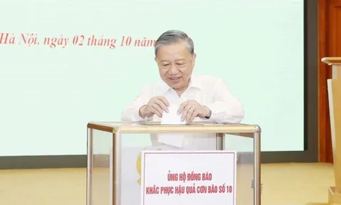 Tổng Bí thư Tô Lâm quyên góp ủng hộ đồng bào khắc phục hậu quả bão số 10