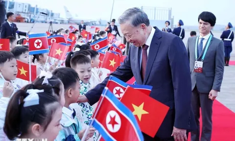 Những hình ảnh đầu tiên của Tổng Bí thư Tô Lâm tại Triều Tiên