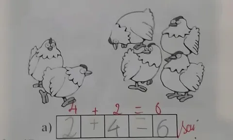 Bài toán lớp 1 khiến cộng đồng mạng chia phe tranh luận