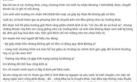 Vụ sinh viên phản ánh tiền tập luyện A80 chỉ 940.000: Hiệu trưởng bất ngờ nói "chỉ là hiểu lầm"