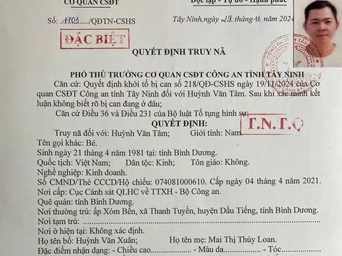 Truy nã đặt biệt Huỳnh Văn Tâm