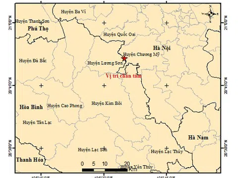 Vừa xảy ra động đất tại khu vực này ở Hà Nội