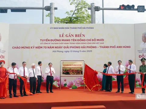 Hải Phòng: Gắn biển tuyến đường mang tên cố Tổng Bí thư Đỗ Mười