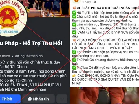 Cảnh báo Facebook giả mạo Bộ Tư pháp hỗ trợ lấy lại tiền lừa đảo