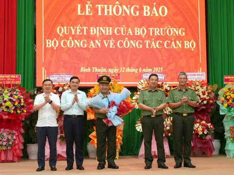 Công bố nhân sự mới tại Công an tỉnh Bình Thuận