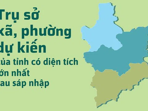 Chi tiết trụ sở xã, phường của tỉnh có diện tích lớn nhất sau sáp nhập