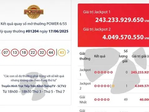 Vé số Vietlott tiếp tục có vé trúng giải Jackpot 2, giá trị hơn 4 tỉ đồng
