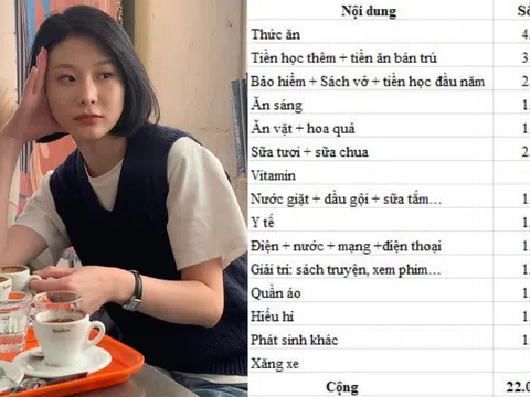 Bảng chi tiêu trị giá 22 triệu đồng bị chê tơi tả