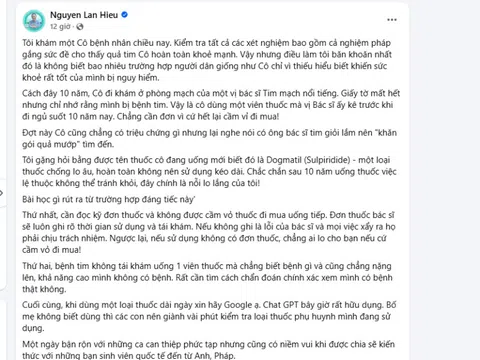PGS. TS Nguyễn Lân Hiếu cảnh báo: Bệnh nhân tự ý sử dụng thuốc trong suốt 10 năm, uống hết lại cầm vỏ đi ra quầy thuốc để mua… có thể gây hậu quả khôn lường