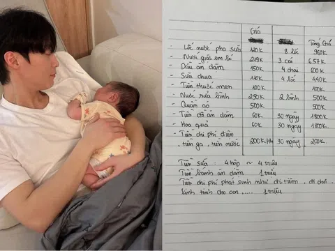 Bảng chi tiêu viết tay của ông bố 21 tuổi khiến nhiều người “mắt tròn mắt dẹt”