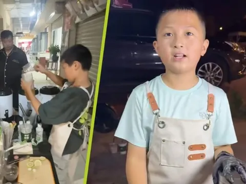 Cậu bé 11 tuổi kiếm 14 triệu đồng mỗi tháng nhờ bán trà sữa ở chợ đêm
