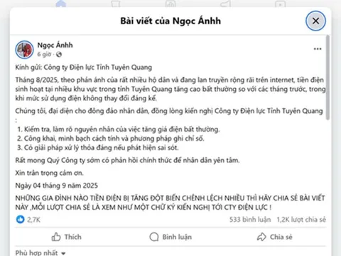 Cảnh báo lan truyền thông tin 'copy' kiến nghị liên quan đến tiền điện tháng 8