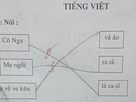 Học sinh tiểu học làm bài tập nối từ khiến netizen suýt nhập viện vì cười: Đúng sai cũng kệ, miễn là nói xấu mẹ thành công