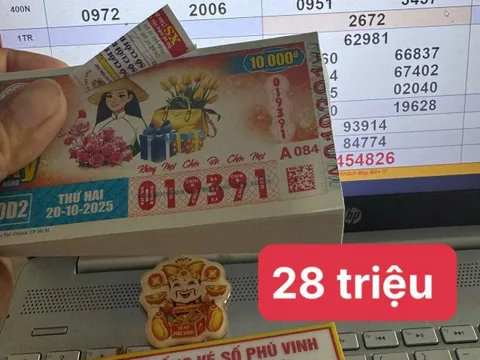 Xổ số miền Nam: Nam khách hàng trúng 140 tờ vé số dịp 20-10