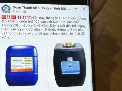 100 can axit sunfuric bị lũ cuốn trôi nguy hiểm thế nào?