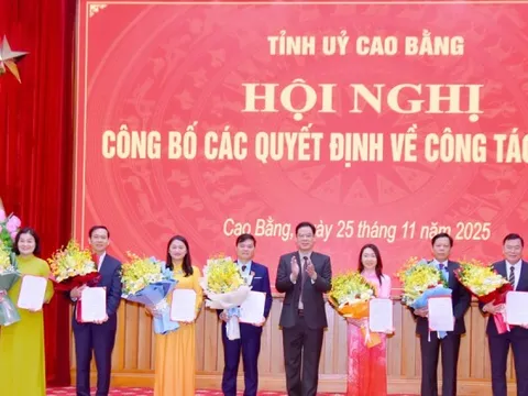 Tỉnh ủy Cao Bằng trao quyết định về công tác cán bộ