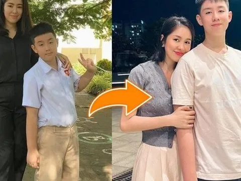 Quý tử nhà Lê Phương mới 13 tuổi đã cao 1m81, rất chăm chơi một môn thể thao cùng bố mẹ