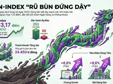 VN-Index "rũ bùn đứng dậy", tăng hơn 33 điểm