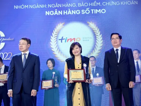 “Gói giải pháp quản lý tài chính cá nhân” của Ngân hàng số Timo được vinh danh trong TOP 10 Tin Dùng Việt Nam 2022 ngành Ngân hàng – Bảo Hiểm – Chứng Khoán